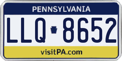 PA license plate LLQ8652