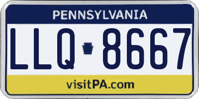 PA license plate LLQ8667