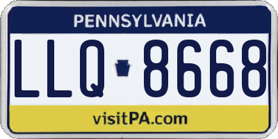 PA license plate LLQ8668