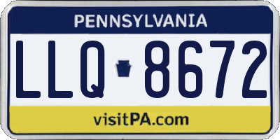 PA license plate LLQ8672