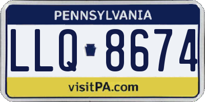 PA license plate LLQ8674