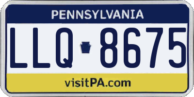 PA license plate LLQ8675