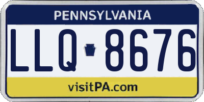 PA license plate LLQ8676