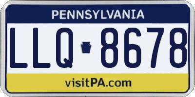 PA license plate LLQ8678