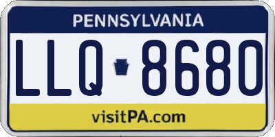 PA license plate LLQ8680