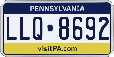 PA license plate LLQ8692