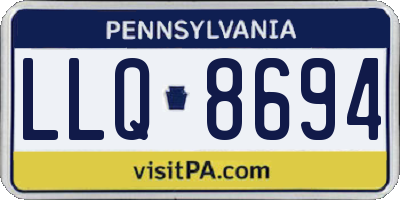 PA license plate LLQ8694