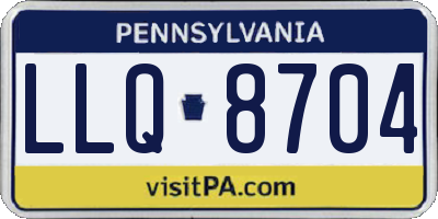 PA license plate LLQ8704