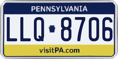 PA license plate LLQ8706