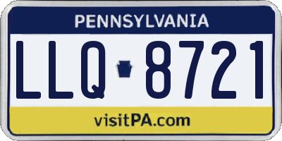 PA license plate LLQ8721