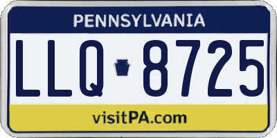PA license plate LLQ8725