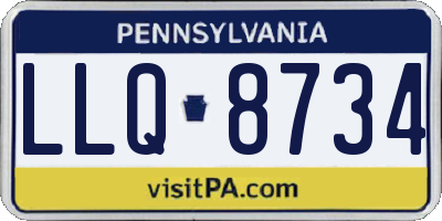 PA license plate LLQ8734