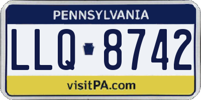 PA license plate LLQ8742