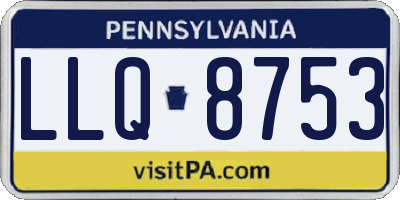 PA license plate LLQ8753