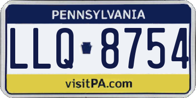 PA license plate LLQ8754