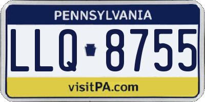 PA license plate LLQ8755