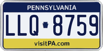 PA license plate LLQ8759