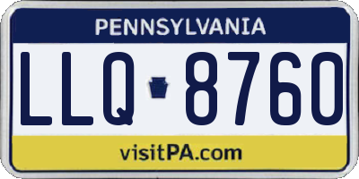 PA license plate LLQ8760