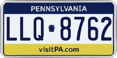 PA license plate LLQ8762