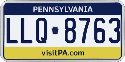 PA license plate LLQ8763