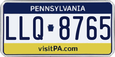 PA license plate LLQ8765