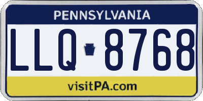 PA license plate LLQ8768