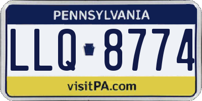 PA license plate LLQ8774