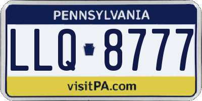 PA license plate LLQ8777
