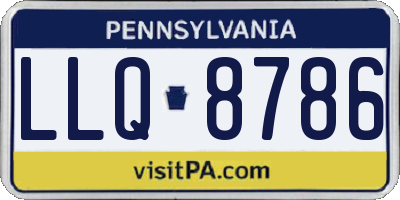 PA license plate LLQ8786