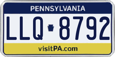 PA license plate LLQ8792