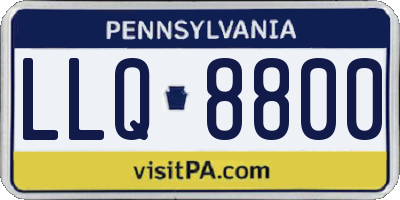 PA license plate LLQ8800