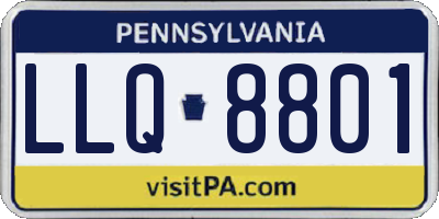 PA license plate LLQ8801