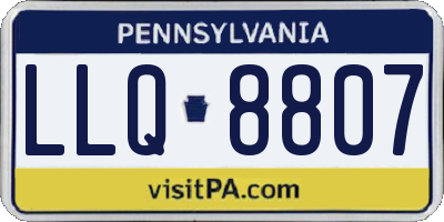 PA license plate LLQ8807