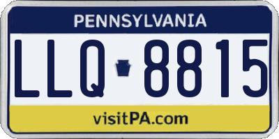 PA license plate LLQ8815