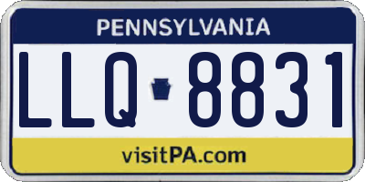 PA license plate LLQ8831