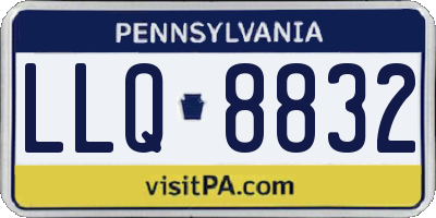 PA license plate LLQ8832