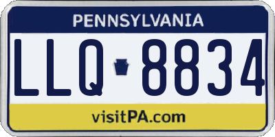 PA license plate LLQ8834
