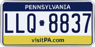 PA license plate LLQ8837