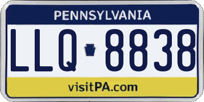 PA license plate LLQ8838