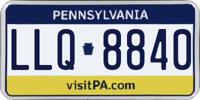 PA license plate LLQ8840