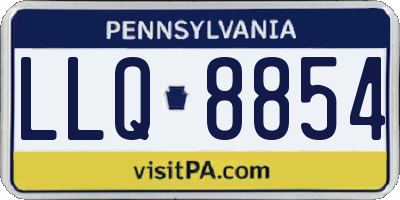 PA license plate LLQ8854