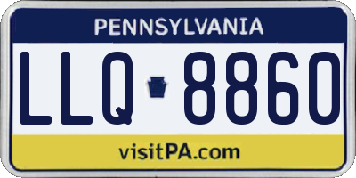 PA license plate LLQ8860