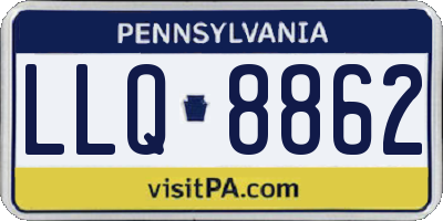 PA license plate LLQ8862