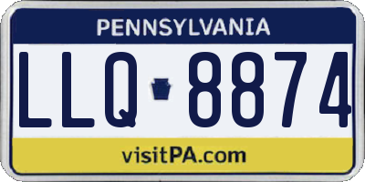 PA license plate LLQ8874