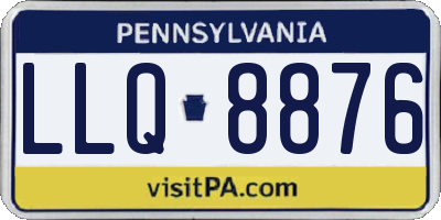 PA license plate LLQ8876