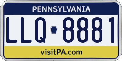 PA license plate LLQ8881
