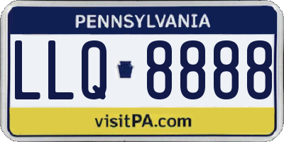 PA license plate LLQ8888