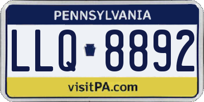 PA license plate LLQ8892