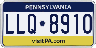 PA license plate LLQ8910