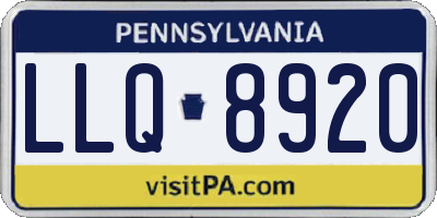PA license plate LLQ8920